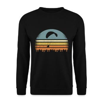 Gleitschirm Gleitschirmfliegen Paragliding Retro - Unisex Sweatshirt - black - Front - Alina (178cm) & Michal (187cm)