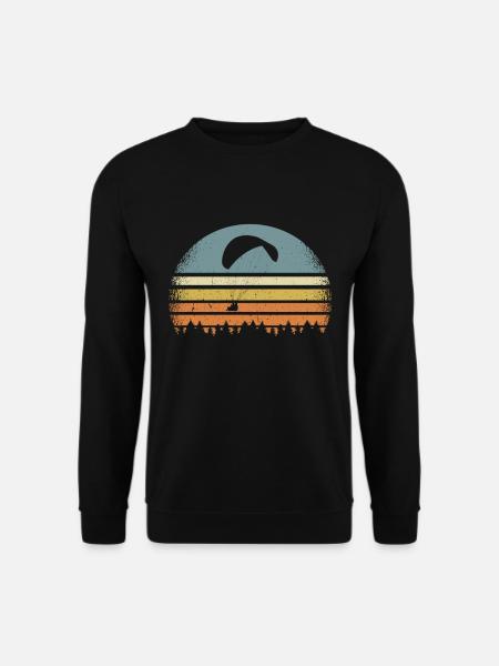 Gleitschirm Gleitschirmfliegen Paragliding Retro - Unisex Pullover - Schwarz