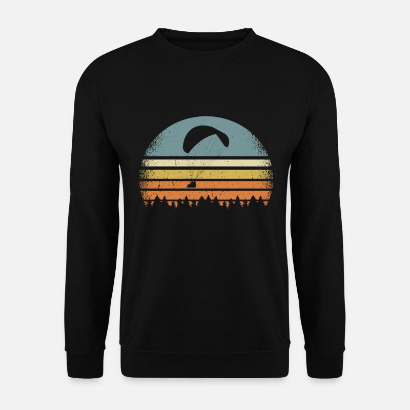 Gleitschirm Gleitschirmfliegen Paragliding Retro - Unisex Sweatshirt - black