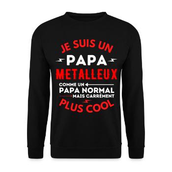 Je suis un papa métalleux comme un papa normal ... - Sweat-shirt Unisexe - noir - Devant - Alina (178cm) & Michal (187cm)