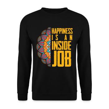 Mandala Meditation Yoga Glück Namaste - Unisex Pullover - Schwarz - Vorne - Alina (178cm) & Michal (187cm)