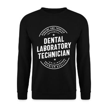 Dental Laboratory Technician Gift Funny Job Titre - Sweat-shirt Unisexe - noir - Devant - Alina (178cm) & Michal (187cm)