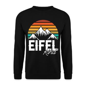 Eifelkind Retro Gebirge Wandern Berge - Unisex Pullover - Schwarz - Vorne - Alina (178cm) & Michal (187cm)