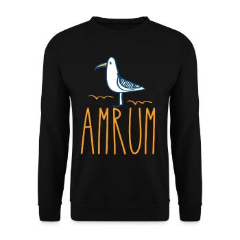 Amrum Seagull Moin North Sea Wadden Sea Island - Unisex Sweatshirt - black - Front - Alina (178cm) & Michal (187cm)