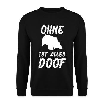 Fehmarn Heimat Insel Ostsee Sonneninsel - Unisex Pullover - Schwarz - Vorne - Alina (178cm) & Michal (187cm)