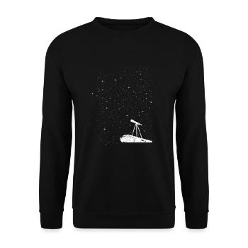 Teleskop Astronomie Sonnensystem Astronom Weltraum - Unisex Pullover - Schwarz - Vorne - Alina (178cm) & Michal (187cm)