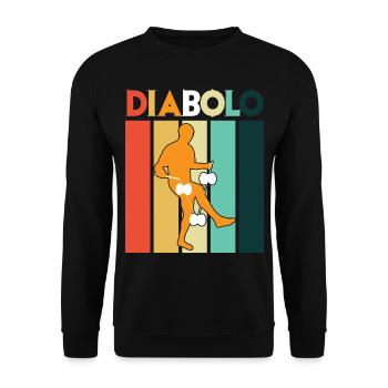 Diabolo Spielgerät Schulsport Jongleur - Unisex Pullover - Schwarz - Vorne - Alina (178cm) & Michal (187cm)