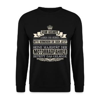 Motorrad Motorradfahrer Motorräder Motorradfahren - Unisex Pullover - Schwarz - Vorne - Alina (178cm) & Michal (187cm)