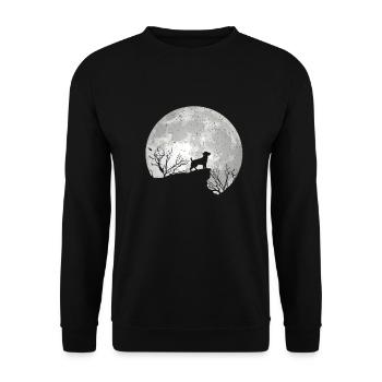Jack Russel Terrier chien chien chien propriétaire de la lune - Sweat-shirt Unisexe - noir - Devant - Alina (178cm) & Michal (187cm)