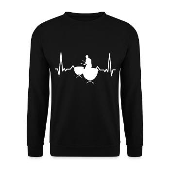 Pauke Herzschlag des Musiker Instrumente - Unisex Pullover - Schwarz - Vorne - Alina (178cm) & Michal (187cm)
