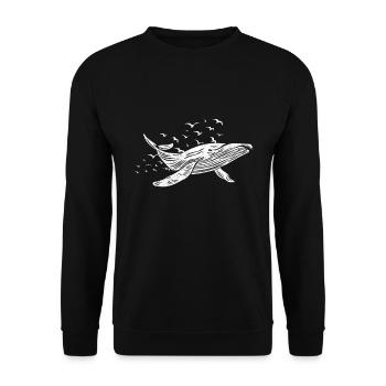 Whale Marine Life Marine Animals Whale Whales - Unisex Sweatshirt - black - Front - Alina (178cm) & Michal (187cm)