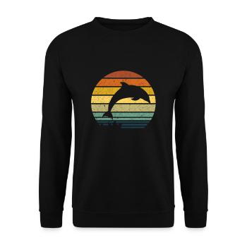 Dolphin Dolphins Marine Animals Swimming Sea Dolphins - Unisex Sweatshirt - black - Front - Alina (178cm) & Michal (187cm)