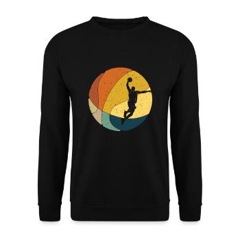Basket basket basket basket joueur vintage - Sweat-shirt Unisexe - noir - Devant - Alina (178cm) & Michal (187cm)