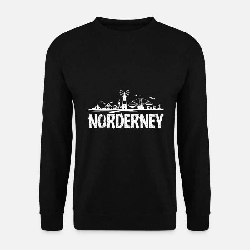 Norderney Leuchtturm Skyline Nordsee Insel - Unisex Pullover - Schwarz