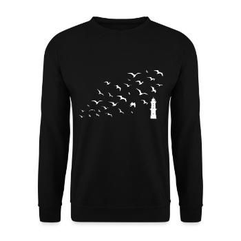 Lighthouse North Sea North German Lighthouses Coast - Unisex Sweatshirt - black - Front - Alina (178cm) & Michal (187cm)