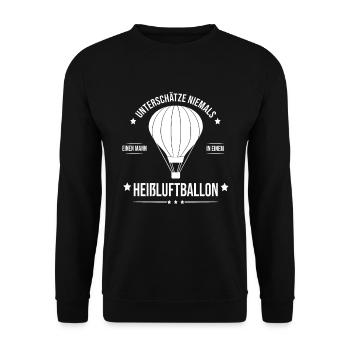Heißluftballon Ballonfahrer Ballonpilot Ballonflug - Unisex Pullover - Schwarz - Vorne - Alina (178cm) & Michal (187cm)