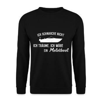 Bootsbesitzer Motorboot Bootsfahrer Bootsfahrt - Unisex Pullover - Schwarz - Vorne - Alina (178cm) & Michal (187cm)