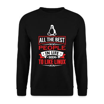 Linux Coding Nerd Sysadmin Geek Administrator - Unisex Sweatshirt - black - Front - Alina (178cm) & Michal (187cm)