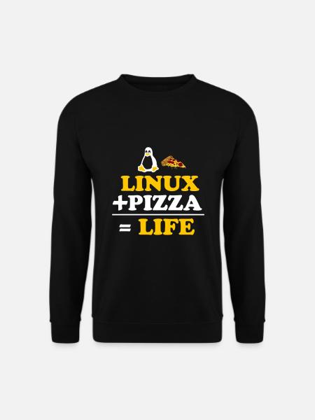 Linux et la pizza Geek vie nerd ciel - Sweat-shirt Unisexe - noir