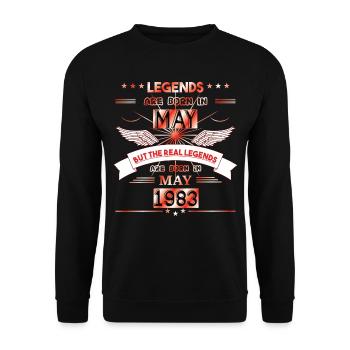 38e anniversaire mai 1983 femmes idées - Sweat-shirt Unisexe - noir - Devant - Alina (178cm) & Michal (187cm)