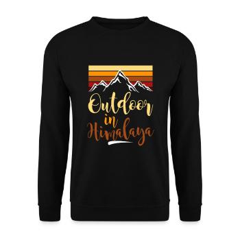 Himalaya Gebirge Wandern Tibet Nepal - Unisex Pullover - Schwarz - Vorne - Alina (178cm) & Michal (187cm)