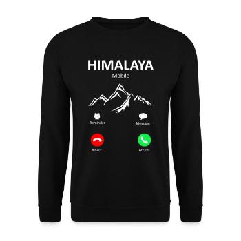 Himalaya Ruft an Berge Asien Tibet Gebirge - Unisex Pullover - Schwarz - Vorne - Alina (178cm) & Michal (187cm)