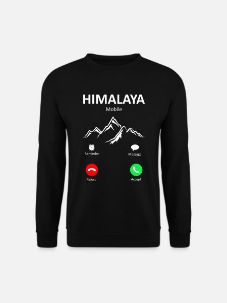 Himalaya Ruft an Berge Asien Tibet Gebirge - Unisex Pullover - Schwarz
