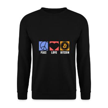 Bitcoin Crypto Love BTC to the Moon - Unisex Sweatshirt - black - Front - Alina (178cm) & Michal (187cm)