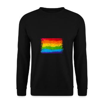 Rainbow Flag Love is Love - Unisex Sweatshirt - black - Front - Alina (178cm) & Michal (187cm)
