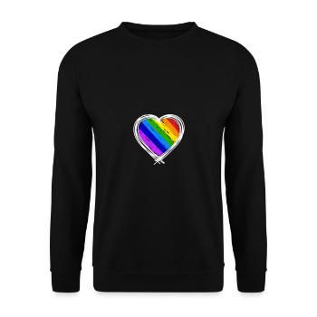 Rainbow Heart Kids Love Schooling - Unisex Sweatshirt - black - Front - Alina (178cm) & Michal (187cm)