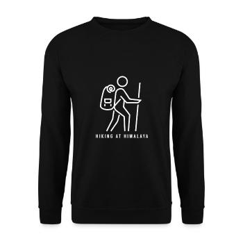 Himalaya Wandern Bergsteigen Nepal - Unisex Pullover - Schwarz - Vorne - Alina (178cm) & Michal (187cm)