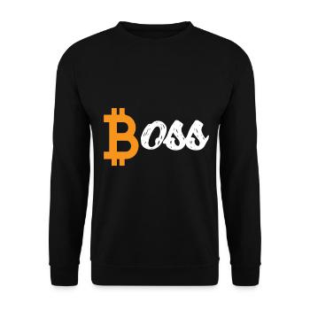 Bitcoin Boss Cryptomonnaie Trading BTC - Sweat-shirt Unisexe - noir - Devant - Alina (178cm) & Michal (187cm)