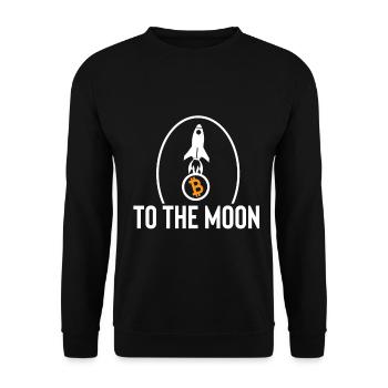 Bitcoin To The Moon Crypto Trader BTC - Unisex Sweatshirt - black - Front - Alina (178cm) & Michal (187cm)