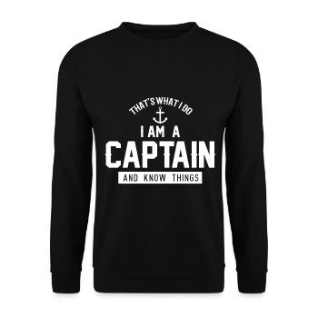 Kapitän Nautiker Schiff Anker Bootsmann - Unisex Pullover - Schwarz - Vorne - Alina (178cm) & Michal (187cm)