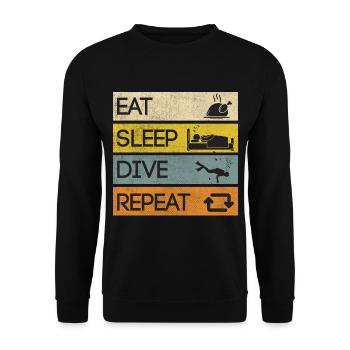 Diver Underwater Diving Marine World - Unisex Sweatshirt - black - Front - Alina (178cm) & Michal (187cm)
