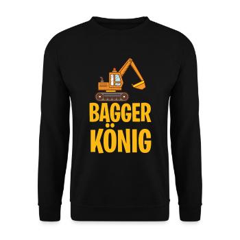 Bagger König Baggerfahrer Kinder - Unisex Pullover - Schwarz - Vorne - Alina (178cm) & Michal (187cm)