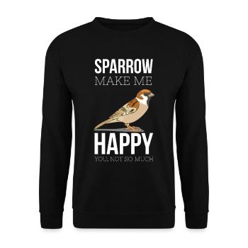 Sparrow Birds Bird Love Birdscience Sparrows - Unisex Sweatshirt - black - Front - Alina (178cm) & Michal (187cm)