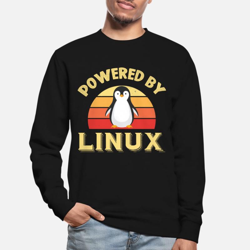 Alimenté par Linux Rétro Vintage Geek Sweat-shirt Unisexe