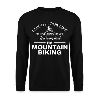I'M MOUNTAIN BIKING - Unisex Pullover - Schwarz - Vorne - Alina (178cm) & Michal (187cm)