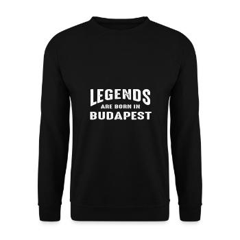 Legenden aus Budapest Ungarn Ungarisch - Unisex Pullover - Schwarz - Vorne - Alina (178cm) & Michal (187cm)