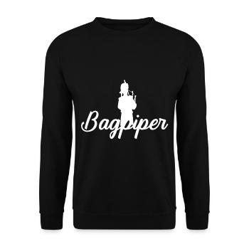 Dudelsack Sackpfeife Dudelsackspieler Instrument - Unisex Pullover - Schwarz - Vorne - Alina (178cm) & Michal (187cm)