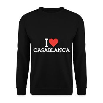 Ich liebe Casablanca Marokko Hafenstadt - Unisex Pullover - Schwarz - Vorne - Alina (178cm) & Michal (187cm)