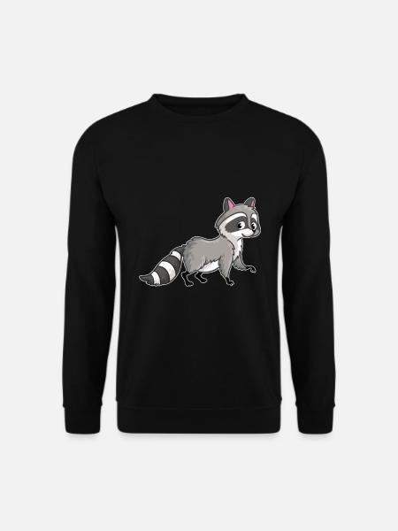 Süßer Waschbär Tierfreund Bär Tierliebe - Unisex Pullover - Schwarz