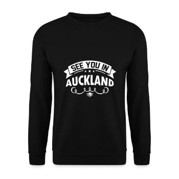 Auckland New Zealand North Island port city - Unisex Sweatshirt - black - Front - Alina (178cm) & Michal (187cm)