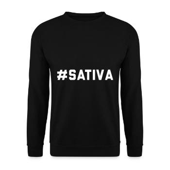 Sativa Jamaika Rastafari Rasta Life - Unisex Pullover - Schwarz - Vorne - Alina (178cm) & Michal (187cm)