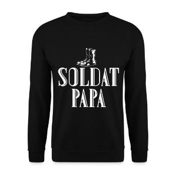 Soldat Papa Bundeswehr Luftwaffe - Unisex Pullover - Schwarz - Vorne - Alina (178cm) & Michal (187cm)