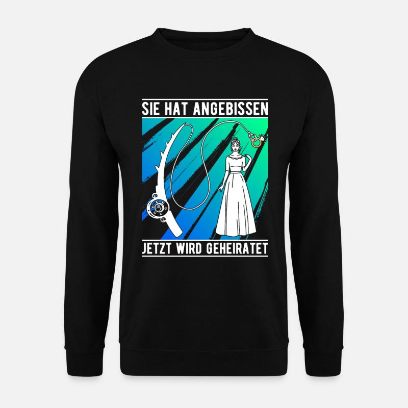 Angler Verlobung Junggesellenabschied Angeln - Unisex Pullover - Schwarz