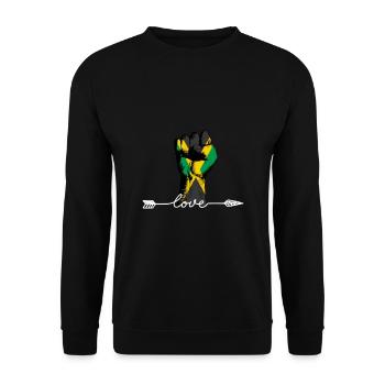 Jamaïque Poing Jamaïcain Amour - Sweat-shirt Unisexe - noir - Devant - Alina (178cm) & Michal (187cm)