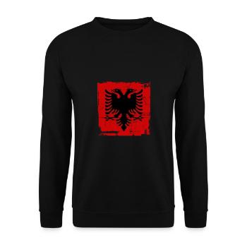 Albania Flag Albanian Albanians - Unisex Sweatshirt - black - Front - Alina (178cm) & Michal (187cm)