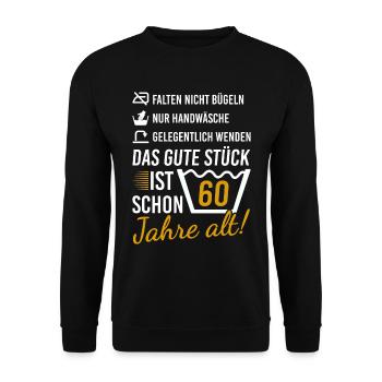 60 Geburtstag Geschenk 60. Geburtstagsgeschenk - Unisex Pullover - Schwarz - Vorne - Alina (178cm) & Michal (187cm)